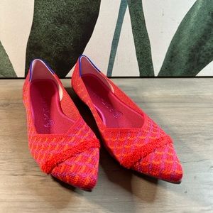 Rothy’s The Point Limited Edition Pomegranate Grid Ballet Flats 8 (fit 7 7.5)